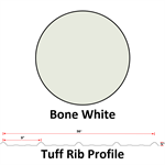 26Ga. 36^ Tuff Rib, DR!PSTOP Applied On Back Side Of Sheet  Bone White