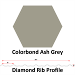 28Ga. 36^ Diamond Rib  COLORBOND Ash Gray