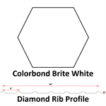 28Ga. 36^ Diamond Rib  COLORBOND Brite White