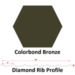 28Ga. 36^ Diamond Rib  COLORBOND Bronze