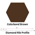 28Ga. 36^ Diamond Rib  COLORBOND Brown