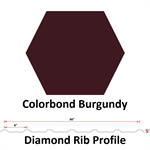 28Ga. 36^ Diamond Rib  COLORBOND Burgundy