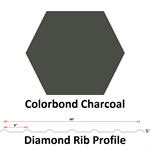 28Ga. 36^ Diamond Rib  COLORBOND Charcoal