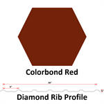 28Ga. 36^ Diamond Rib  COLORBOND Red