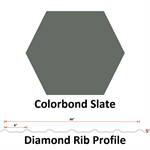 28Ga. 36^ Diamond Rib  COLORBOND Slate