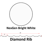 29Ga. 36^ Diamond Rib  Bright White