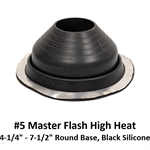 #7 Master Flash High Heat 6^ - 11^ Round Base  Black Silicone