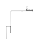 Inside Corner with J 4-1/4^  Graphite Grey Textured