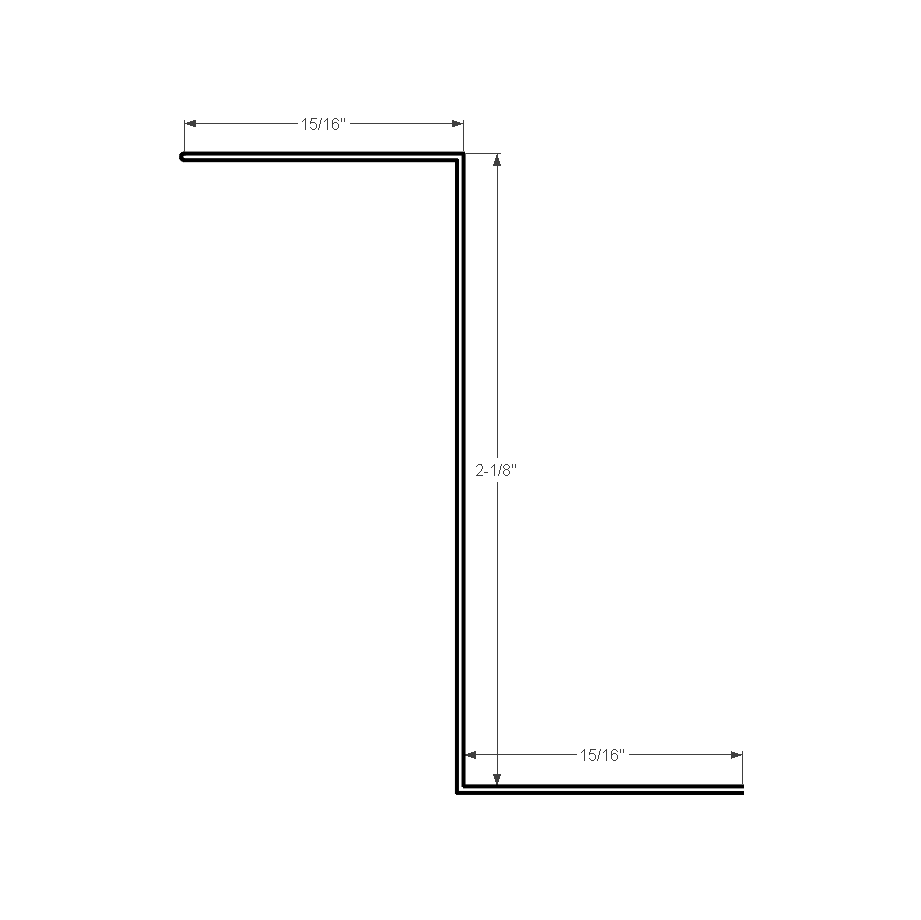 Standing Seam Z-Bar 2-1/8"  Graphite Grey Textured