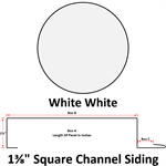 24 Ga. 1-3/8^ Square Channel Siding (Custom Length)  White White