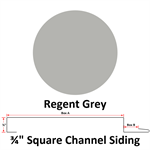 26 Ga. 3/4^ Square Channel Siding  Regent Grey