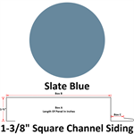 26 Ga. 1-3/8^ Square Channel Siding (Custom Length)  Slate Blue