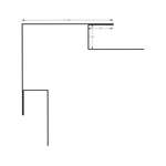 Outside Corner with J 3-1/4^ Face  Iron Ore