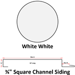 24 Ga. 3/4^ Square Channel Siding  White White