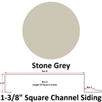 26 Ga. 1-3/8^ Square Channel Siding (Custom Length)  Stone Grey