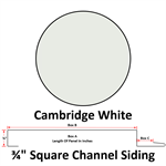 26 Ga. 3/4^ Square Channel Siding (Custom Length)  Cambridge White