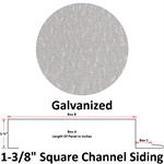 26 Ga. 1-3/8^ Square Channel Siding (Custom Length)  Galvanized