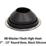 #8 Master Flash High Heat 7^ - 13^ Round Base  Black Silicone