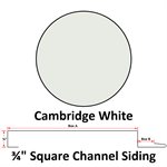 26 Ga. 3/4^ Square Channel Siding  Cambridge White
