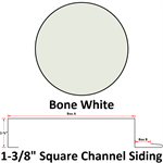 26 Ga. 1-3/8^ Square Channel Siding  Bone White