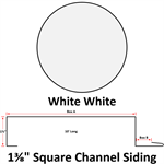 24 Ga. 1-3/8^ Square Channel Siding  White White