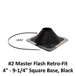 #2 Master Flash Retro-Fit 4^ - 9-1/4^ Square Base  Black
