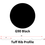 26Ga. 36^ Tuff Rib, DR!PSTOP Applied On Back Side Of Sheet  G90  Black