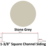 26 Ga. 1-3/8^ Square Channel Siding  Stone Grey
