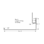 Jamb Trim with J, with Ninety (Custom Length)  Iron Ore