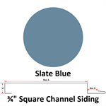 26 Ga. 3/4^ Square Channel Siding  Slate Blue