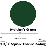 26 Ga. 1-3/8^ Square Channel Siding (Custom Length)  Melcher's Green