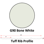 26Ga. 36^ Tuff Rib, DR!PSTOP Applied On Back Side Of Sheet  G90  Bone White