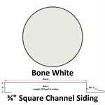 26 Ga. 3/4^ Square Channel Siding (Custom Length)  Bone White