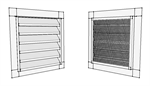 18^ Wide x 24^ High Louver Vent  Graphite Grey Textured