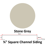 26 Ga. 3/4^ Square Channel Siding  Stone Grey