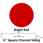 26 Ga. 3/4^ Square Channel Siding (Custom Length)  Bright Red