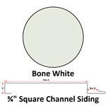 26 Ga. 3/4^ Square Channel Siding  Bone White