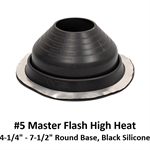 #5 Master Flash High Heat 4-1/4^ - 7-1/2^ Round Base  Black Silicone